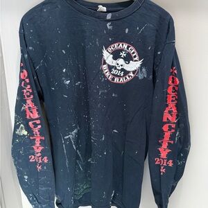 Ocean City 2014 Black Graphic Long Sleeve Tee